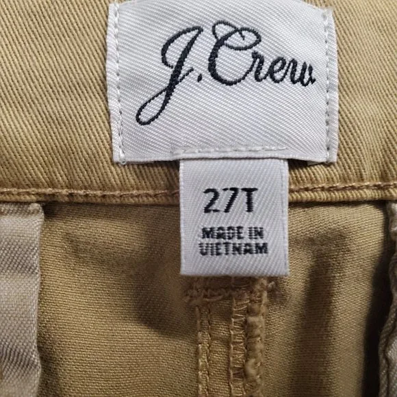 J. CREW Womens 27T (29x29.5) Chino Pants Tan Vintage Straight Cotton 3% Stretch - Picture 3 of 12